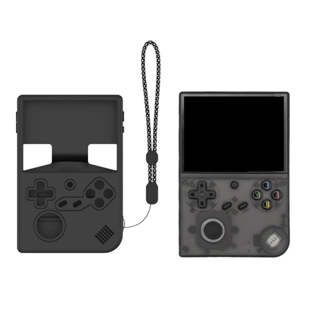 Silicone Protective Case with Lanyard Shockproof Soft Skin Cover Protector for ANBERNIC RG40XXV Handheld Game Console