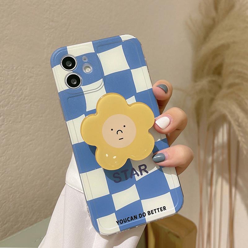

Blue Chess Board Flower Stand 15ProMax Apple 16 Mobile Phone Case IPhone Protective Case XS Suitable for 8 Soft 13 16promax
