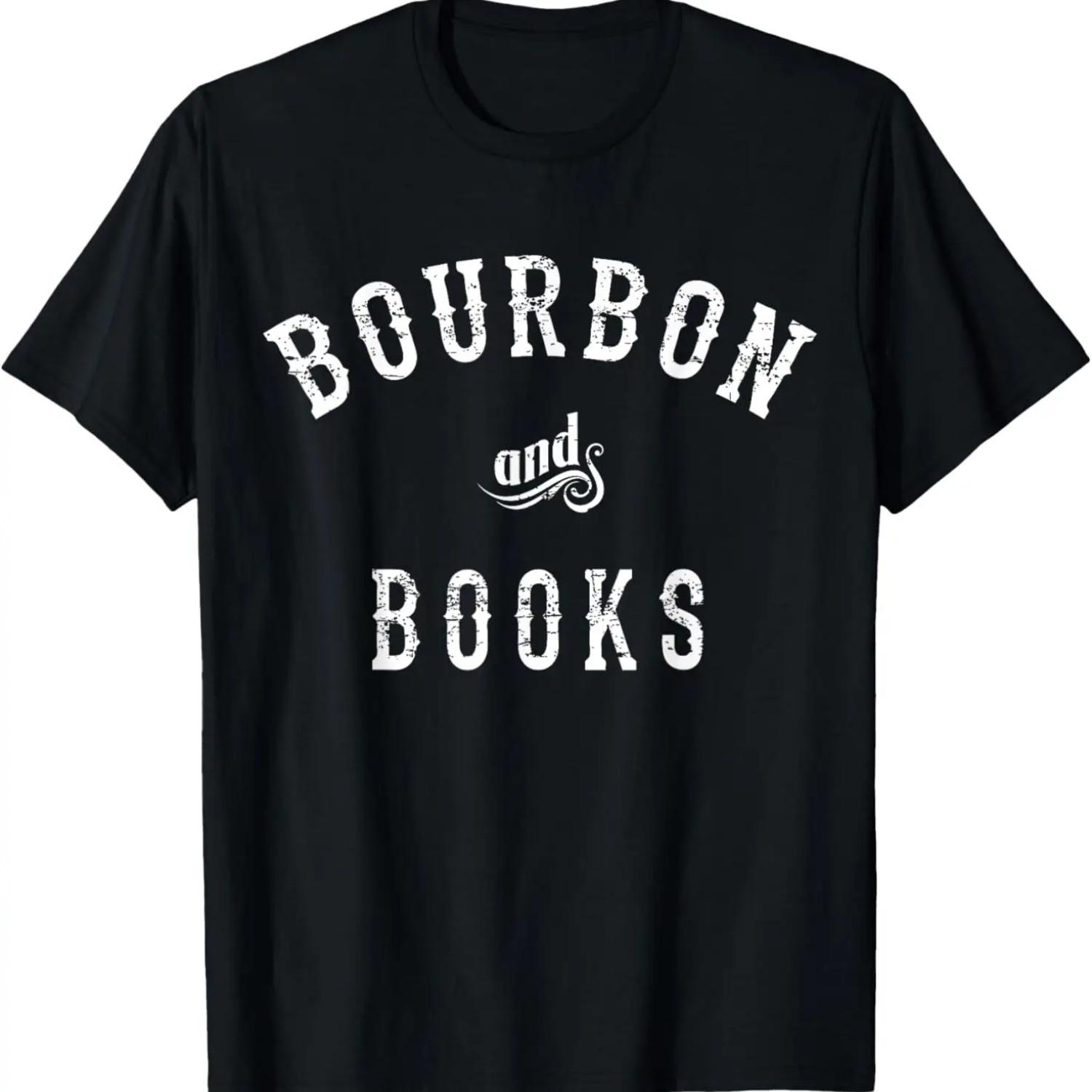 

Bourbon and Books T-shirt for a Bookworm who likes good mash XXXXXL чорний