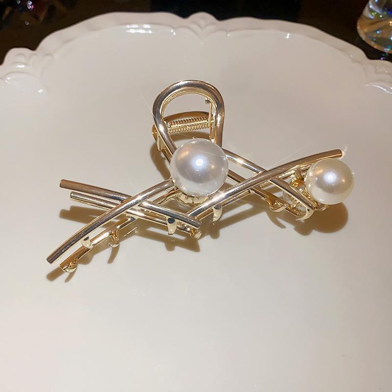 Silver Textured Metal Shark Hair Claw - Women's Stylish Updo Clip Accessory