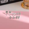 Copper-Plated Gold Earrings with Cactus and Palm Tree Design - Women's High-End Jewelry