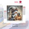 Zwerg Diamantstickerei Porträt Mosaik Winterbild aus Strasssteinen Diamantmalerei Weihnachten DIY Neujahrsgeschenk