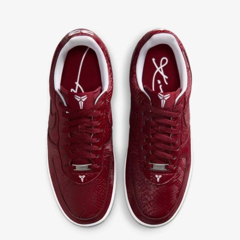 Nike × Kobe Bryant Air Force 1 Low "Lower Merion High: Away" Men's Skate Shoes White Red IB0018-600