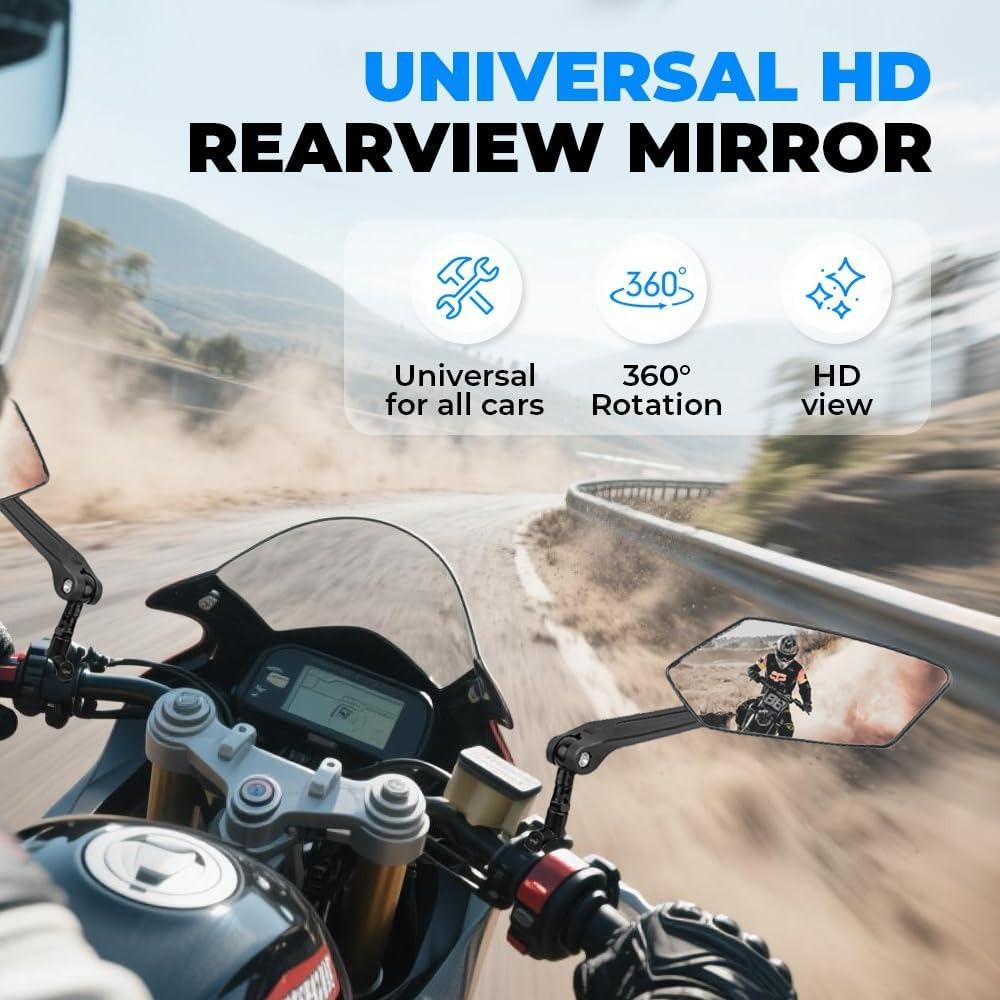 Espelho Retrovisor de Bicicleta Rotativo e Ajustável 360°, Novo Modelo 2026 Instalação no Guidão (Lado Esquerdo Único)