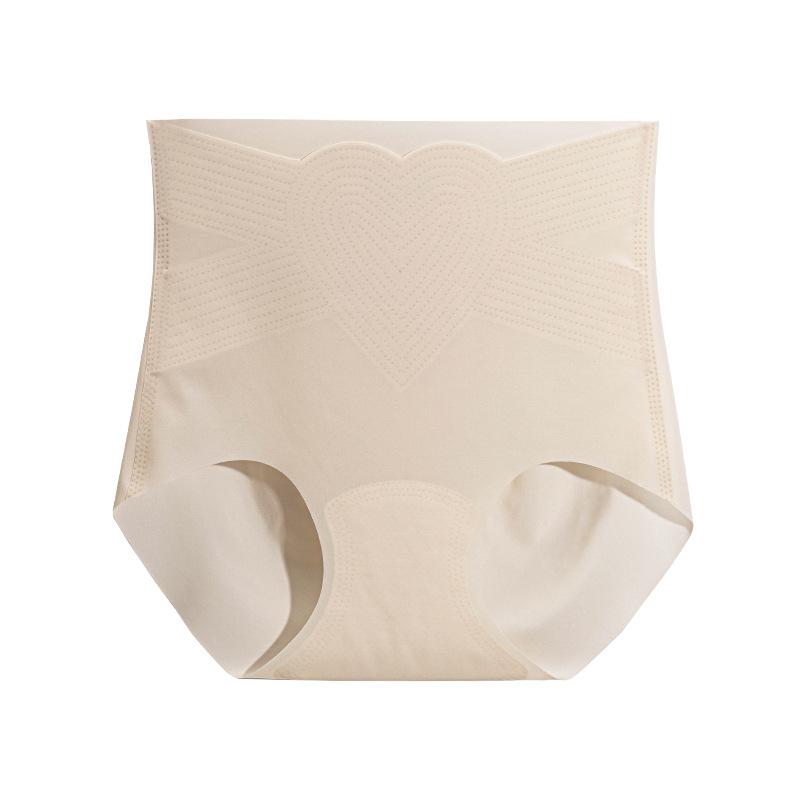 Women High Waist Ice Silk Ultra Thin Abdomen Shaping Hip Lifting Antibacterial Crotch Solid Briefs