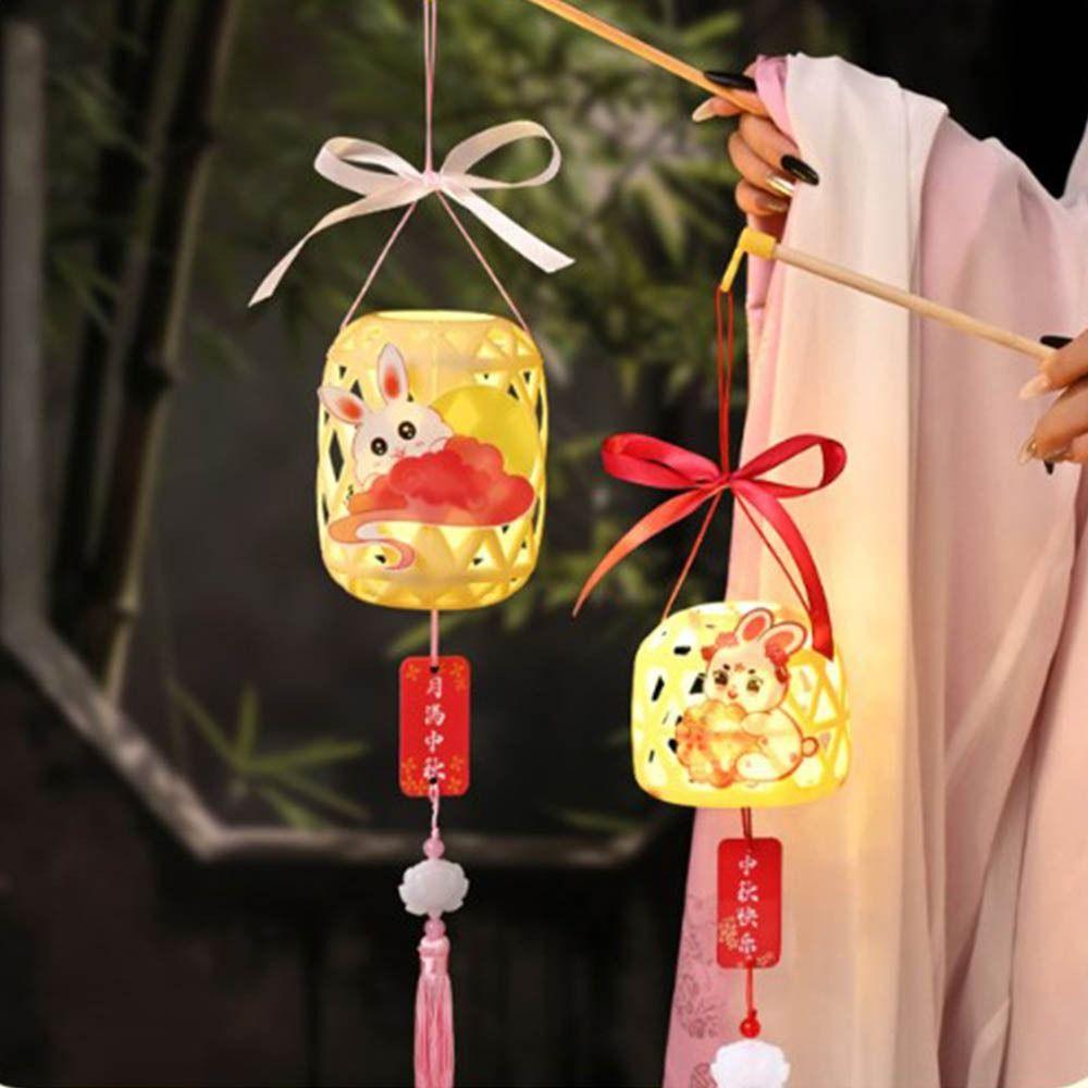 Handmade Children DIY Lantern Material Kit Handcraft Rabbit Handheld Lantern  Outdoor