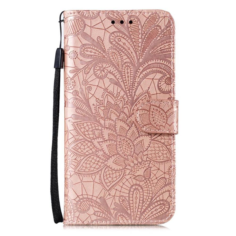 For Samsung Galaxy S25/S24 Case Lace Flowers PU Leather Flip Wallet Phone Cover