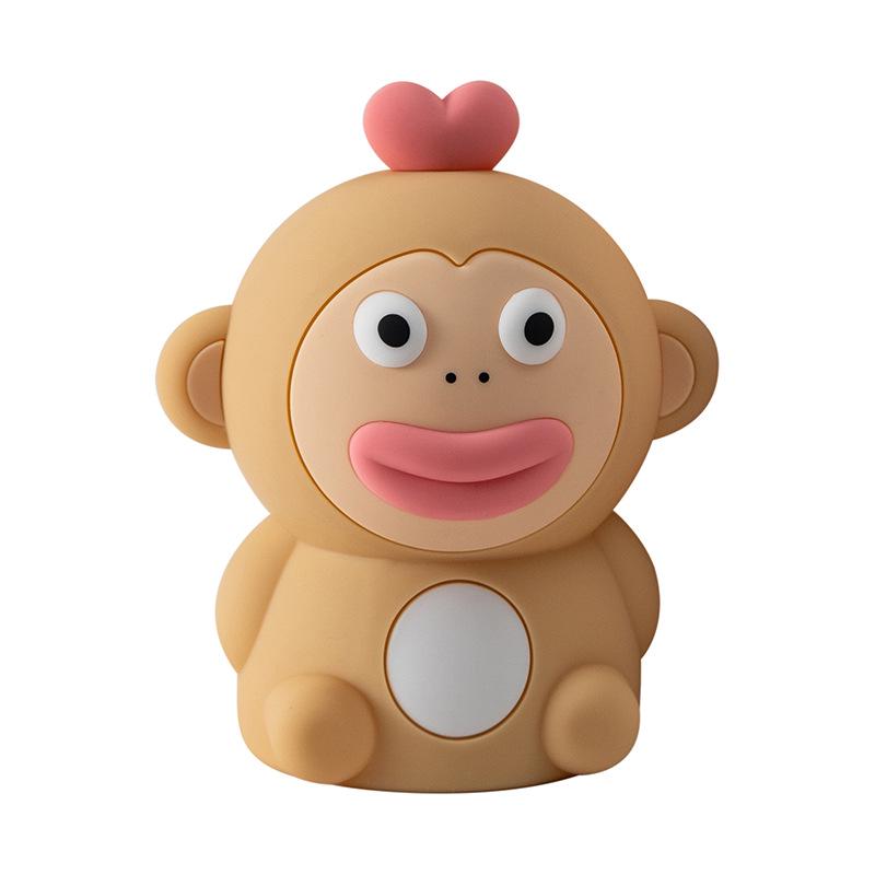 

Charming Silicone Monkey Night Light - USB Rechargeable Desk Ornament 1.5W
