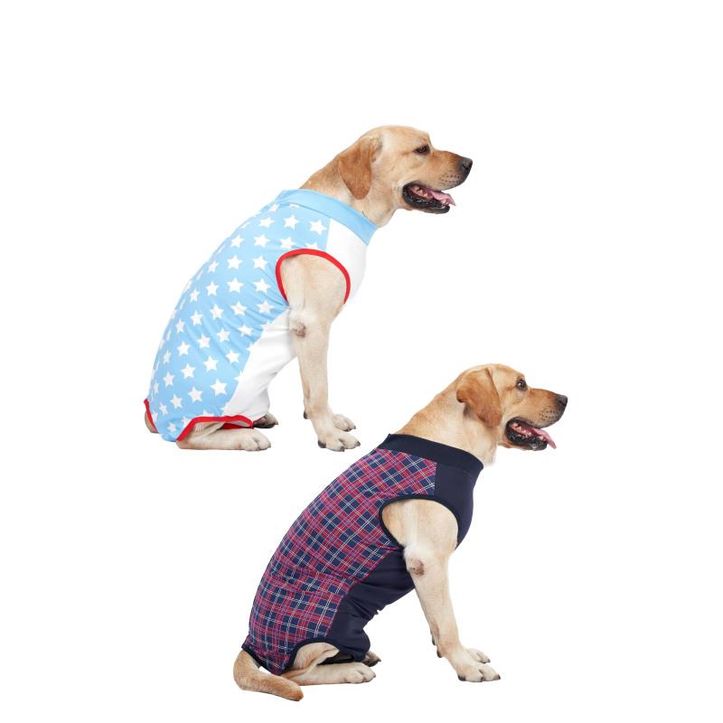 

Костюм для восстановления после операции на собаках, рубашка для восстановления после операции на собаках при ранах в области живота и кожных заболеваниях, Pet Anti Navy blue plaid