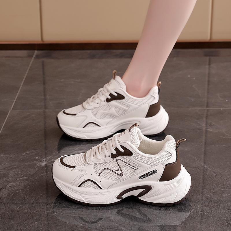 Stepping On Shit Thick-soled Sneakers for Women's 2025 New Spring and Autumn Season Shows Small Popular Feet, Soft-soled Dad Shoes Are Versatile 2117