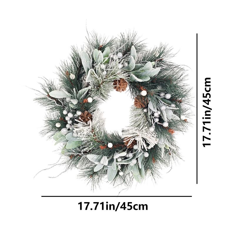 Christmas Door Wreath Holiday Decor Christmas Winter Wreath With Pine Cones For Kitchen Window Porch Centerpiece Party Indoor