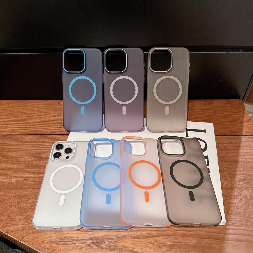 Fashion Translucent Magnetic Case For Magsafe Wireless Charging For iPhone 15 14 Plus 13 12 Pro Max Shockproof Bumper Back Cover