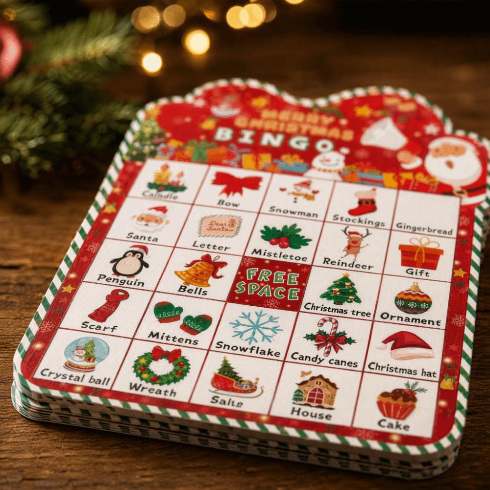 24 Players Christmas Bingo Game 33 Cards Family Bingo Game Bingo Cards Family Interaction