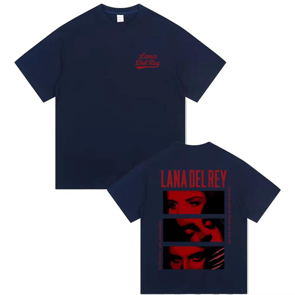 Singer Lana Del Rey Eyes Graphic Tshirt Men Women Casual Short Sleeve Tshirts 2026 summer new Male Fashion Vintage Cotton Top
