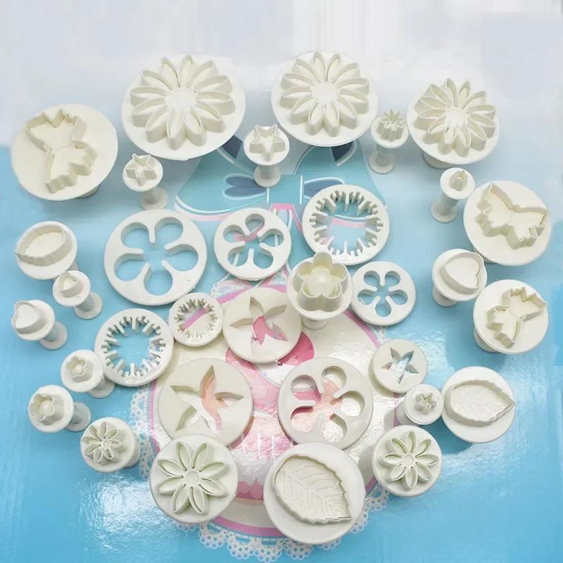 New Plunger Cutters Houseeker 33pcs Fondant Cutter Cake Cookie Biscuit Mold DIY 3D Decorating Tools