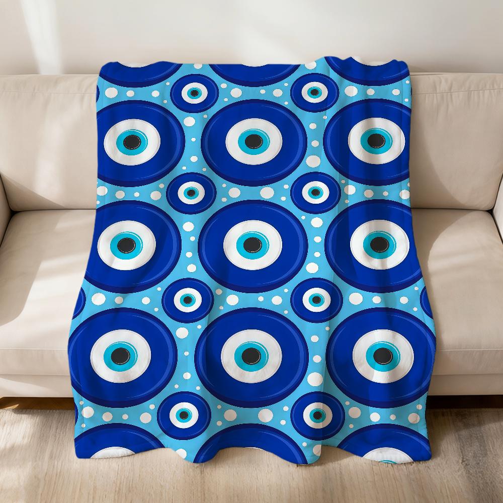 Fashion Cool Lucky E-Evil Eye N-Nazar Flannel Soft Warm Plush Blanket Sofa Living Room Pet Hogar Bedroom Gift Home Car Portable