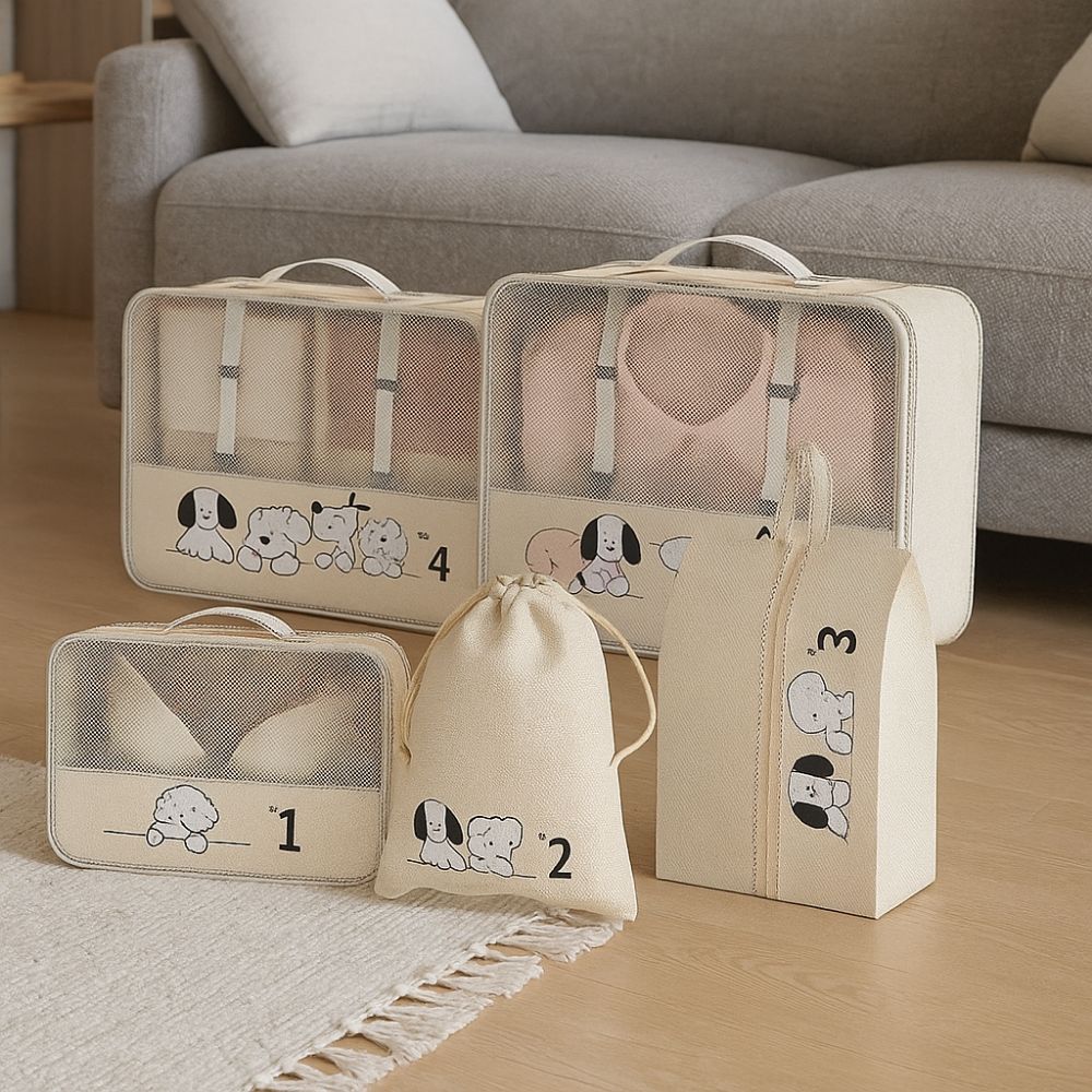 5Pcs/Set Dustproof Suitcase Packing Bag Large Capacity Clothes Underwear Storage Bag  Travel