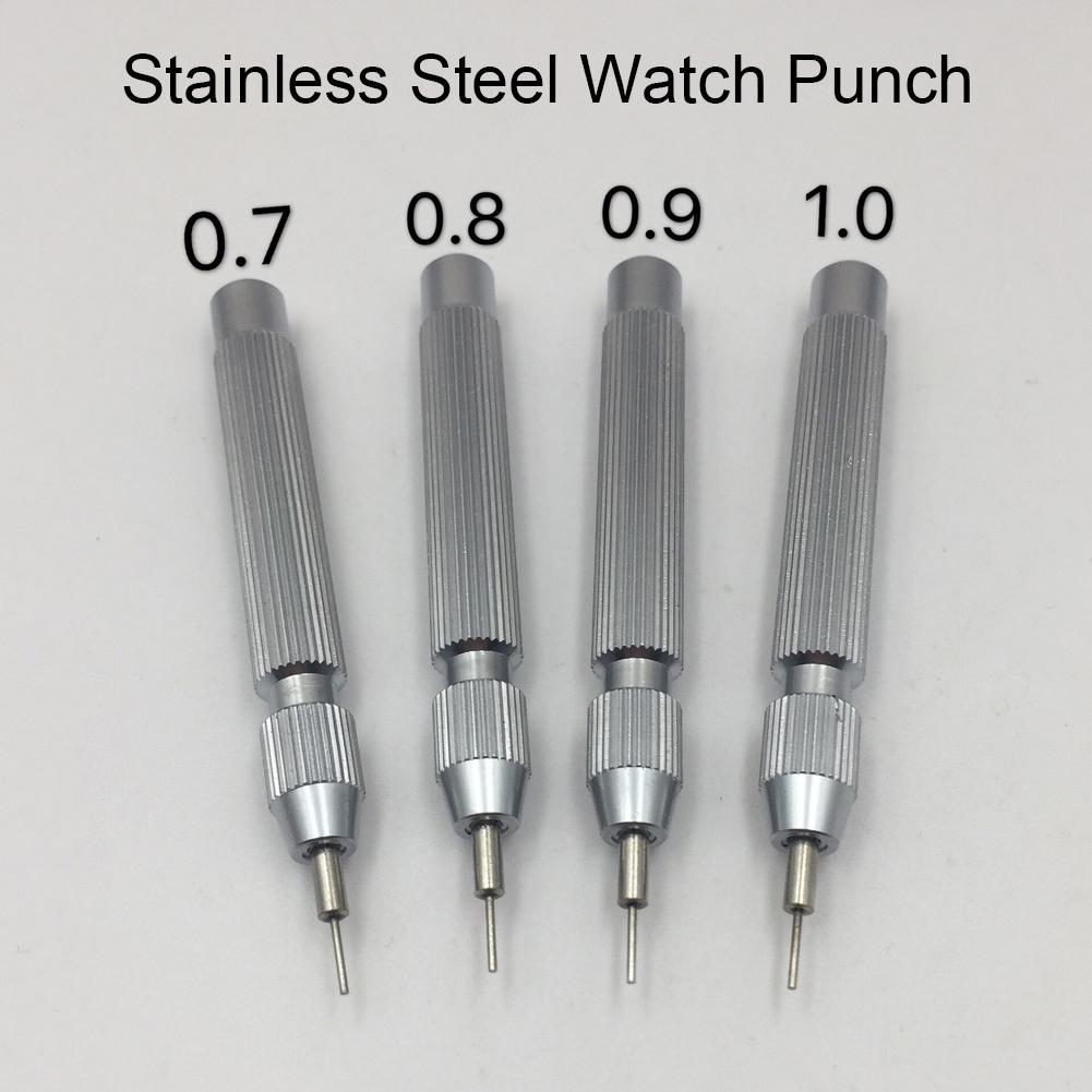 4pcs Stainless Steel 0.7 0.8 0.9 1.0 Watch Punch Watch Band Link Pin Remover Tool