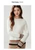 Women's Color Block Fair Isle Cashmere Sweater: Autumn/Winter 2026 Round Neck Versatile Pullover