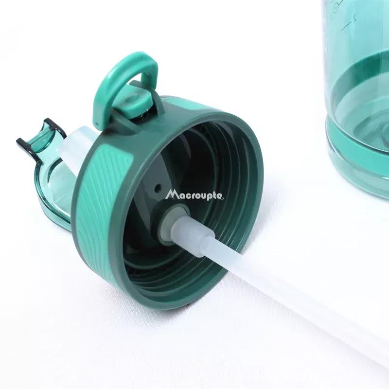 800 ml Sportwasserflasche mit Strohhalm für Camping Wandern Outdoor Kunststoff transparente BPA-freie Flasche für Männer Trinkgeschirr