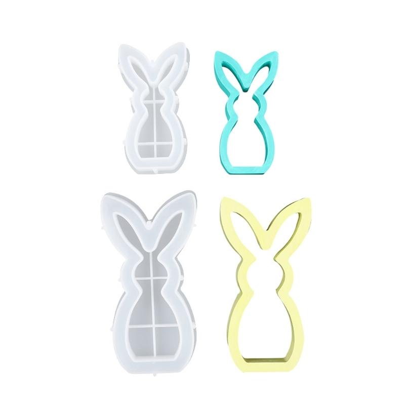 Rabbits Shaped Silicone Mould Heat Resistant Easy Cleaning Detailed Easters Candle Making Supplies 1