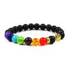 Colorful Volcanic Lava Stone & Elephant Beaded Bracelet – Yoga Hand Accessory for Men and Women