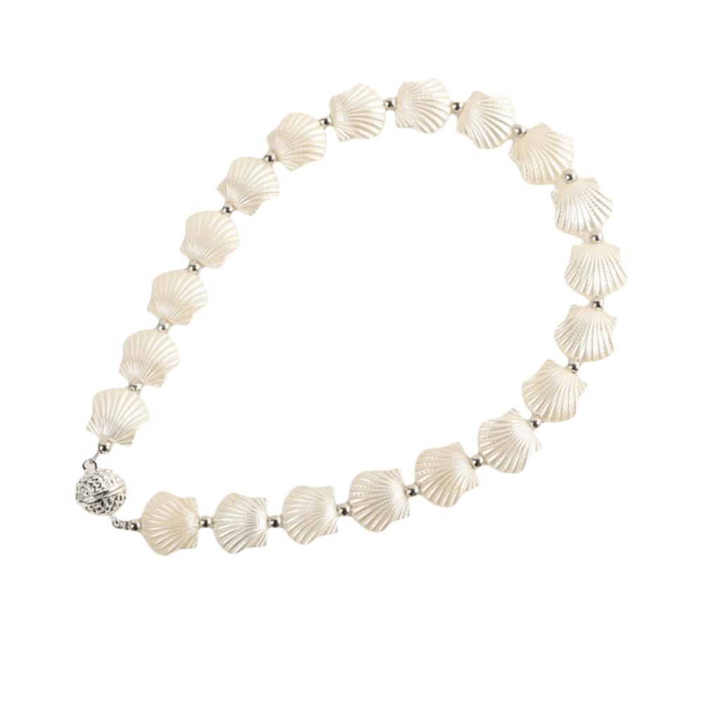 2 PCS Flower Shell Curtain Tieback Beautifully Curtain Straps Pearl Curtain Magnetic Buckle  Bedroom 20cm-Shell Silver