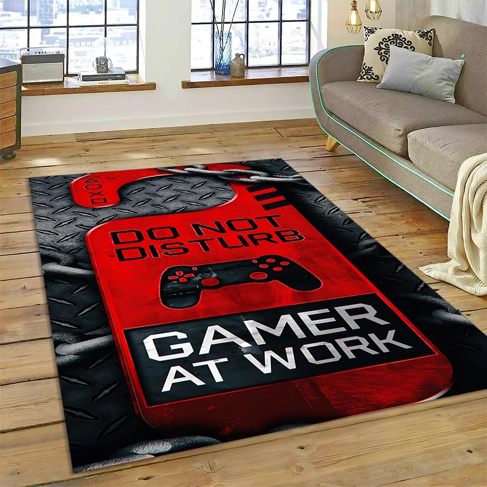 Alfombra de Dibujos Animados 3D para Jugador de Videojuegos, Alfombra para Sala de Estar, Dormitorio, Sofá, Felpudo Decorativo, Alfombra para Área de Juego Infantil, Alfombra Antideslizante para Piso