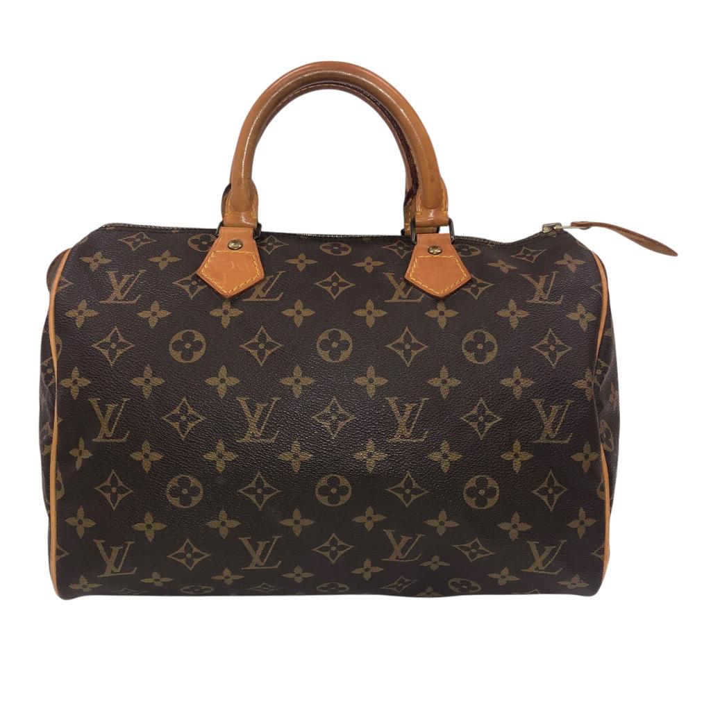 Used Louis Vuitton Monogram Speedy 30 M41526 Boston Bag Canvas Brown Authentic 1212