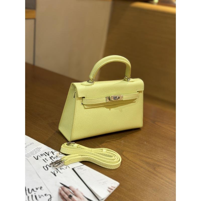 New trendy second-generation mini Kelly bag shoulder messenger bag niche contrasting handbag