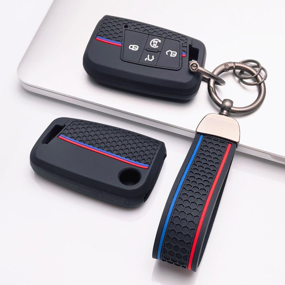 4 Button Silicone Key Fob Cover keychain for VW Golf 8 Magotan B9 Passat Tayron Lamando L, Fits VW Golf Passat, Anti-Scratch Protective Case