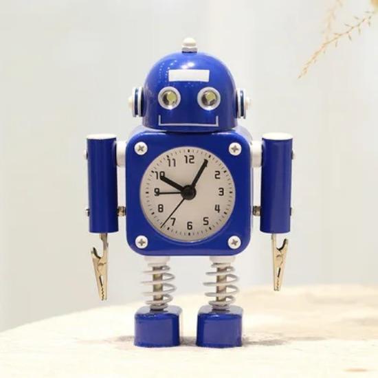 

Творческий студент будильник металлический ребенок мальчик учится мультфильм робот беззвучный маленький будильник