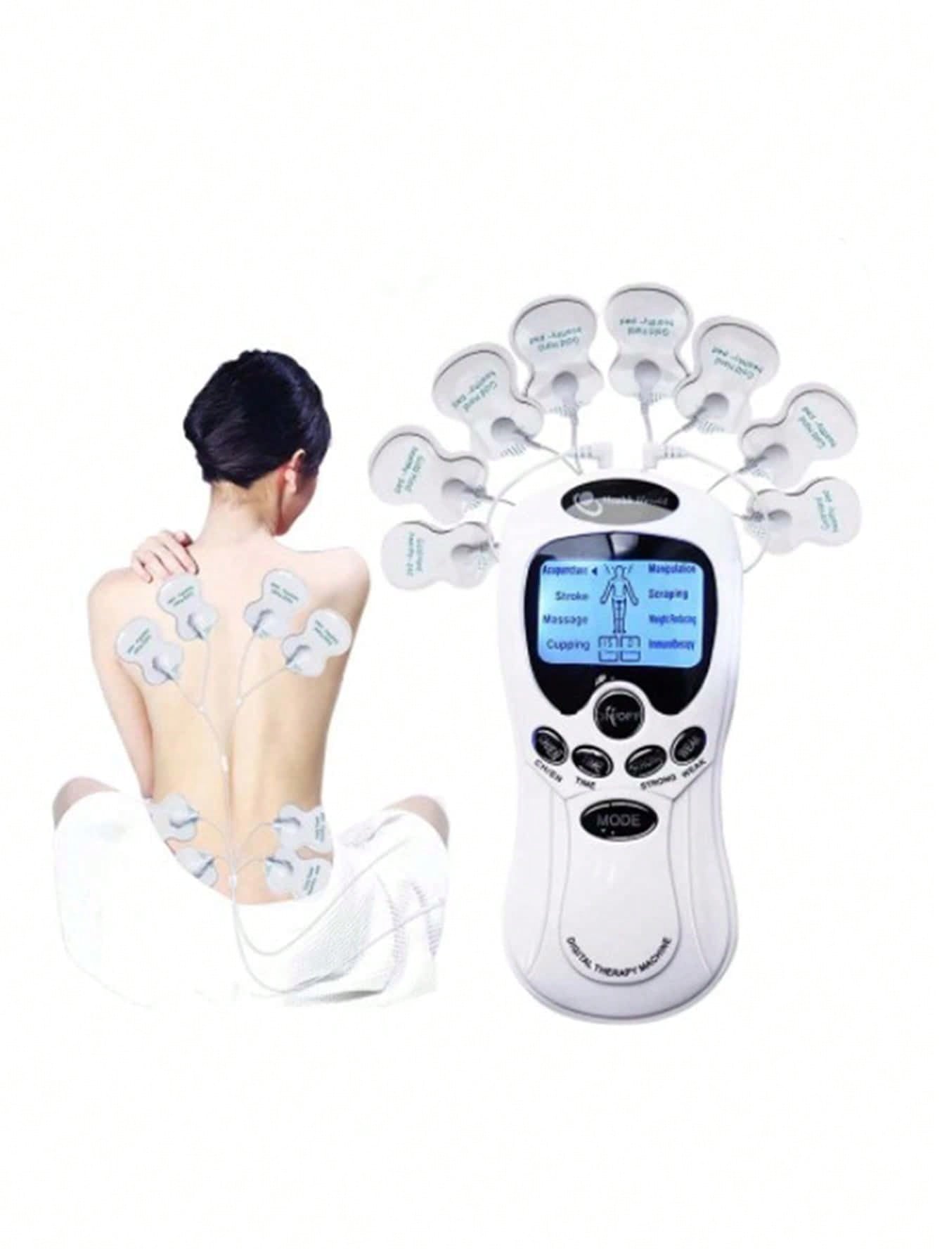 

Профессиональный физиотерапевтический TENS Электрический стимулятор мышц Физиотерапевтические электроды Импульсный расслабляющий массажер для мужчин и женщин белый