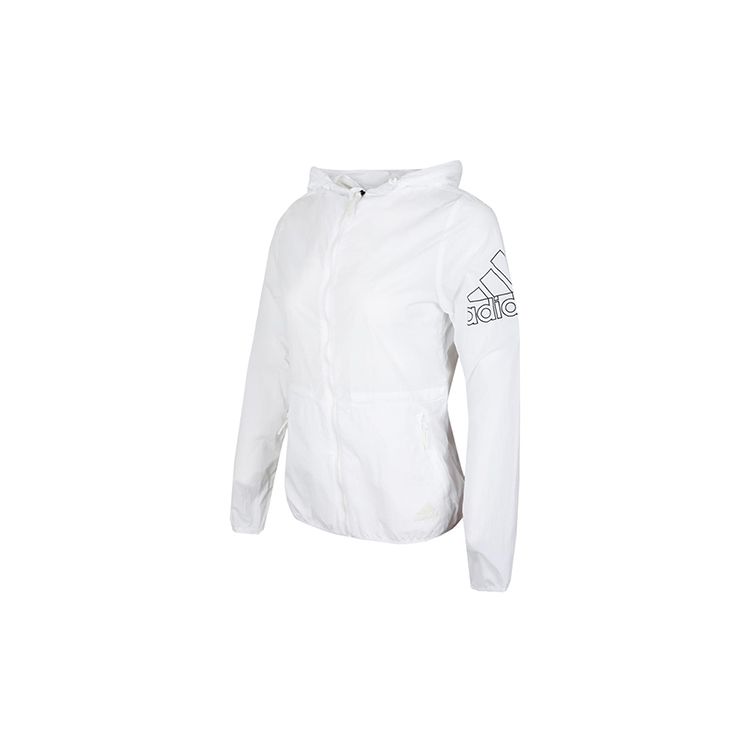 adidas Women's Lightweight Hooded Windbreaker White FT2862