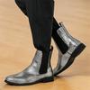Wniter New Designer Fashion Gold Silver Slip on Chelsea Ankle Boots for Men Luxury Brand High Top Platform Shoes Zapatos Hombre