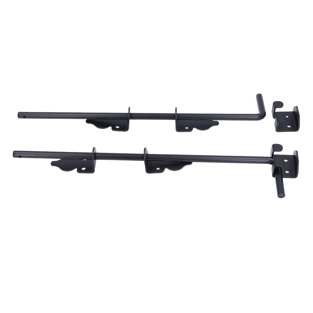 2pcs Door Drop Rod 18 Inch Heavy Duty Solid Steel Black Powder Coated Thicker Gate Ground Latch for for Single Double