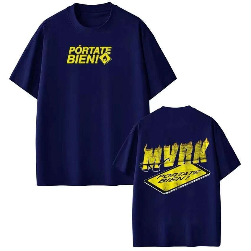 

Rapper Mvrk Portate Bien Tour 2026 Print Tshirt Unisex Women Vintage Top Tshirt Casual Cotton Hiphop Streetwear Oversized Tshirt S