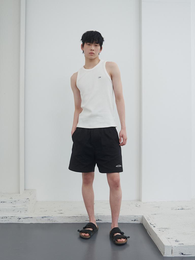 Gijunmaen Structured Rib Tank Top Off-White