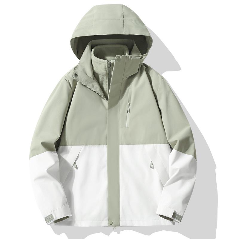 2024 Autumn Mountain System Outdoor Windbreaker: Couple's 3-in-1 Waterproof Jacket for Travel & Hiking