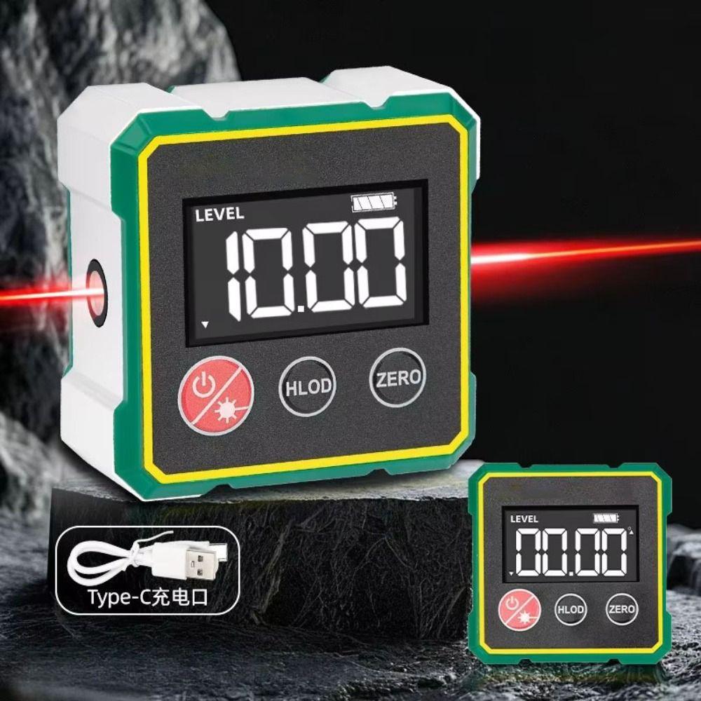 Four Sided Level Protractor Inclinometer Tilt Angle Box  Measurement Electronic Tool