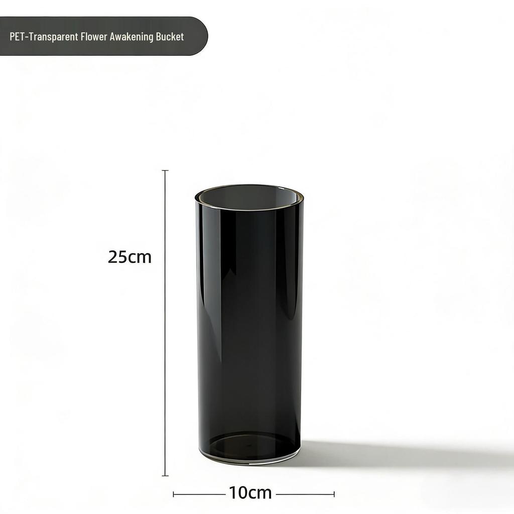 Acrylic Transparent Vase for Flower Arrangements and Lucky Bamboo - Large Straight Cylinder Design