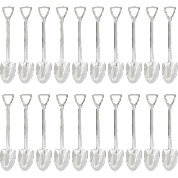 pson 20Pcs 6 Inch Shovel Shape Demitasse Stainless Steel Coffee Spoon for Dessert, Tea, Ice Cream, Appetizers, Party Supplies(Style1, Gold)