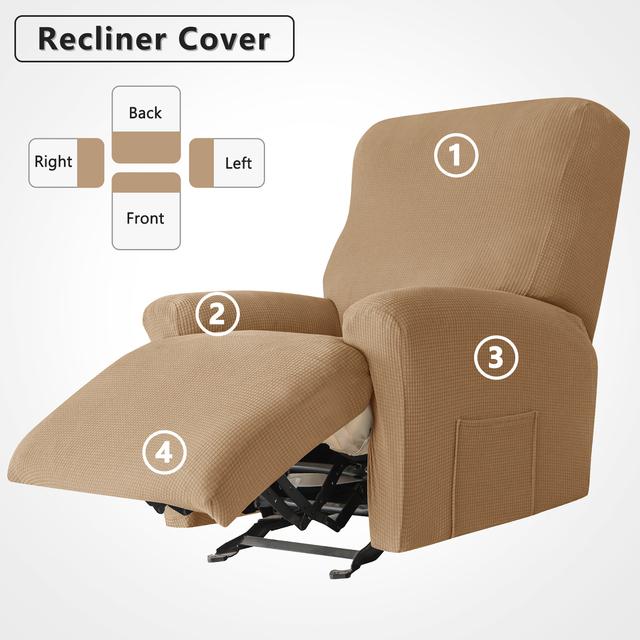 Water Repellent Recliner Sofa Cover Stretch Jacquard Slipcover Washable Relax Armchair Cover