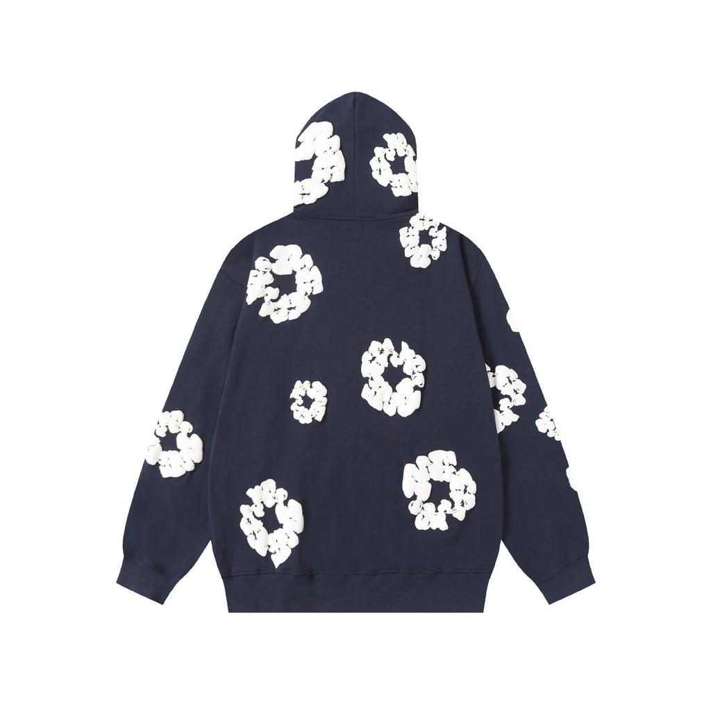 Modna bluza z kapturem i zamkiem, wypełniona pianką kapok, z nadrukiem - Jesienna moda unisex