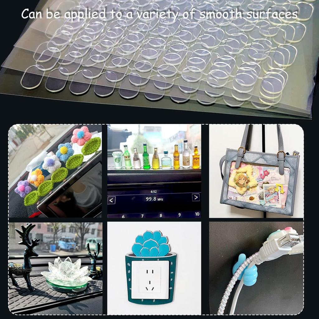 200Pcs Transparent Double-Sided Tape Pads Adhesive Dots Fastener Self Adhesive Tape Diy Action Figures Carpet Poster Fixing Tape