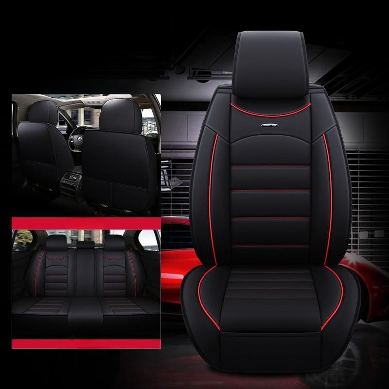 Full-Coverage Car Seat Cover, Wear-Resistant Faux Leather Car Seat Cover, 5-Seater Car Cushion, Full Car 5-Seater Full Faux Leather Cover