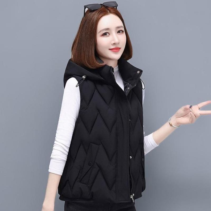 Middle-aged women's autumn and winter coats, vests, vests, middle-aged winter clothes, warm down cotton clothes, vests