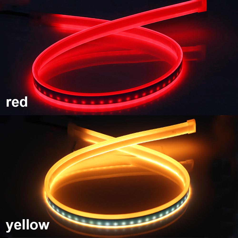 Wodoodporna elastyczna 1 para samochodów LED DRL stylizacja samochodu światło hamowania kierunkowskaz światło do jazdy dziennej przepływ