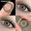 FUNSACHY 1pair Natural Blue Gray Color Contact Lenses Cosmetic Softlens 14.2mm Fashion Natural Brown Eye Contacts Yearly Use