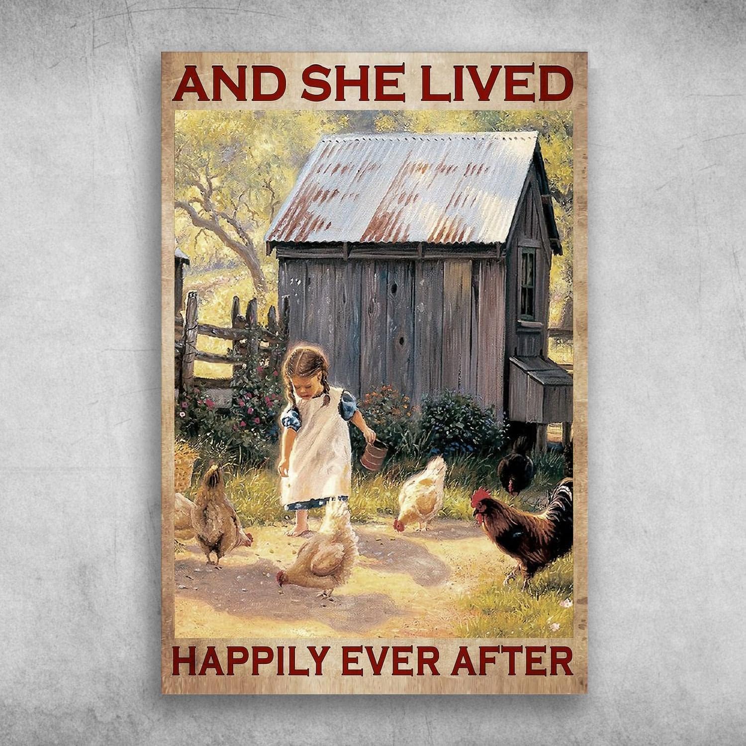 

Funny Tin Bathroom Signs The Chickens and She Lived Happily Ever After Metal Signs Vintage Room Decor Aesthetic Wall Art Tin 20x30cm（7.8x11.8inch）